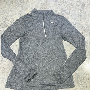 Women's Nike 1/2 Zip Running Top Heathered Grey - Size Small